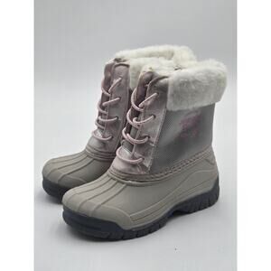 OshKosh B’gosh Kids Winter Boots Gray White Pink Size 10